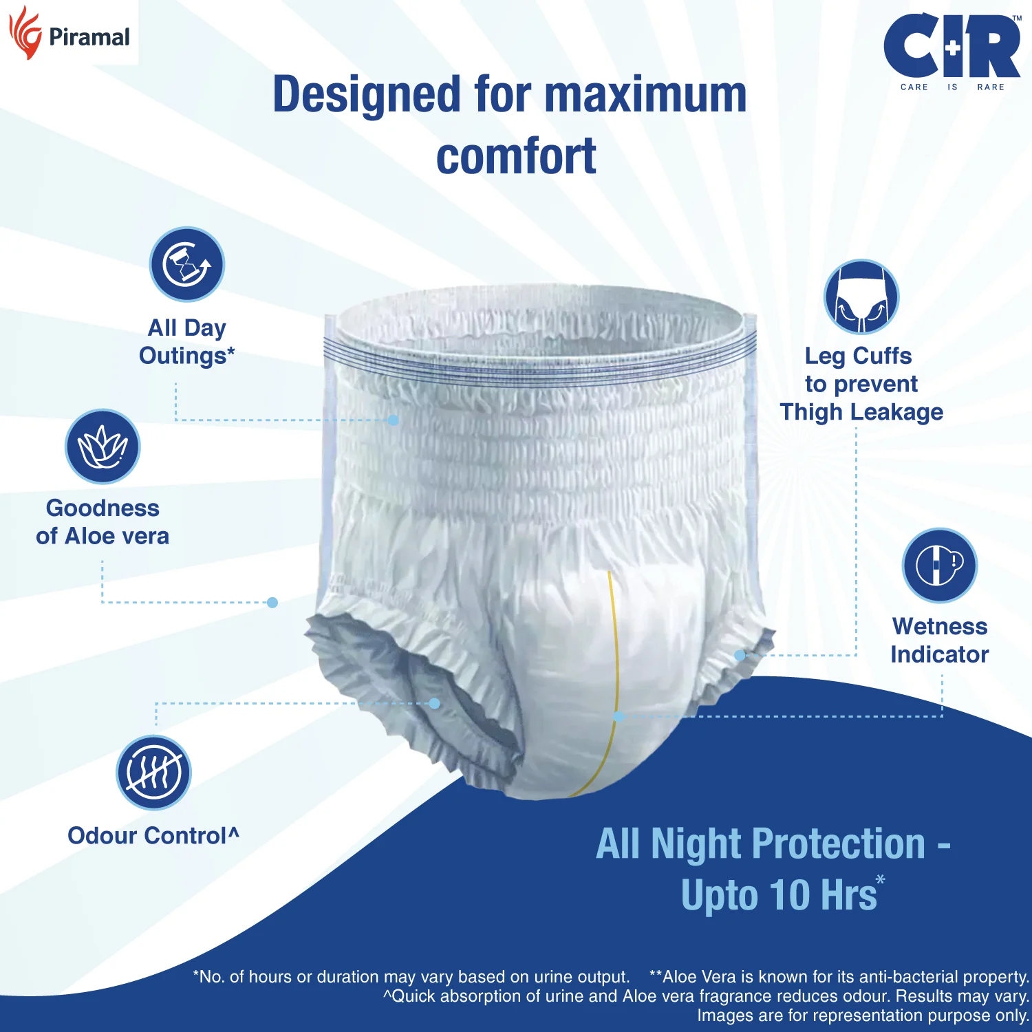 CIR Adult Diaper Pants Unisex With Wetness Indicator I Odour Control | Enriched with Aloe Vera to avoid skin irritation and rashes- (M, L & XL) - Image 8