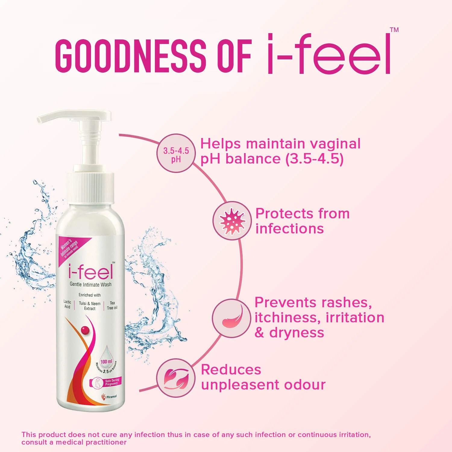 i-feel Gentle Intimate Wash | Contains Tea-Tree Oil, Neem, Tulsi & Aloevera Extracts, 100ml Buy 1 Get 1 Free - Image 6