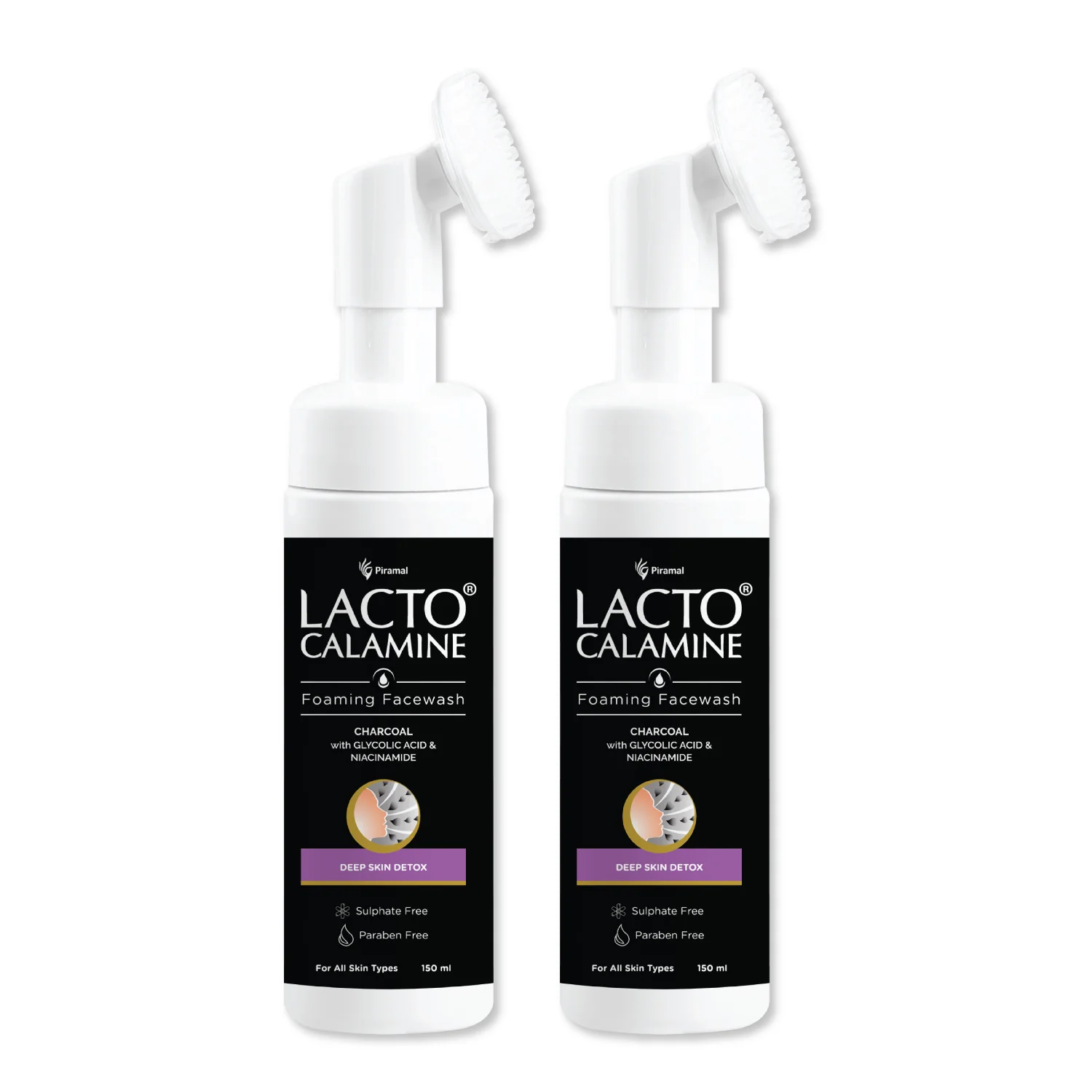 Lacto Calamine Charcoal Foaming Face wash| Deep skin Detox | Cleanse skin impurities | With Built-in foaming Brush | Sulphate free Face wash | Paraben Free| 150 ml - Image 6