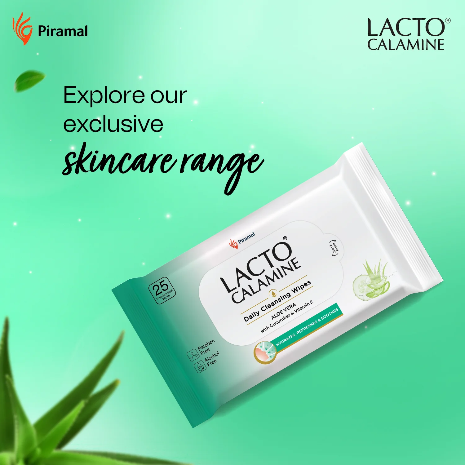 Lacto Calamine Daily Cleansing Facial Wipes | Wet Wipes for Face with Aloe Vera, Cucumber & Vitamin E | Makeup Remover Wipes| Paraben & Alcohol Free - Image 6