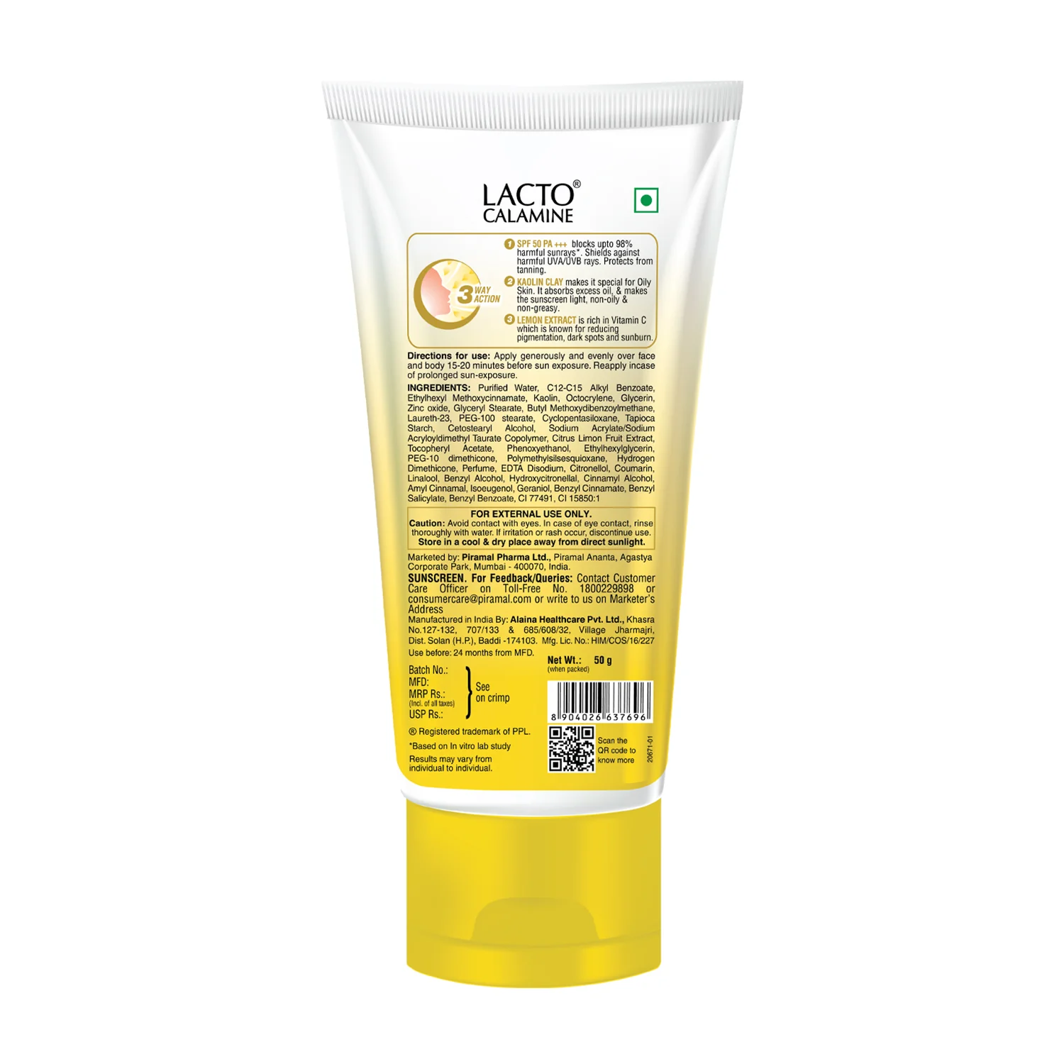 Lacto Calamine Sunscreen SPF 50 | PA +++ Sunscreen for Oily Skin | UVA – UVB Sunscreen | With Kaolin Clay and Lemon Extracts - Image 11