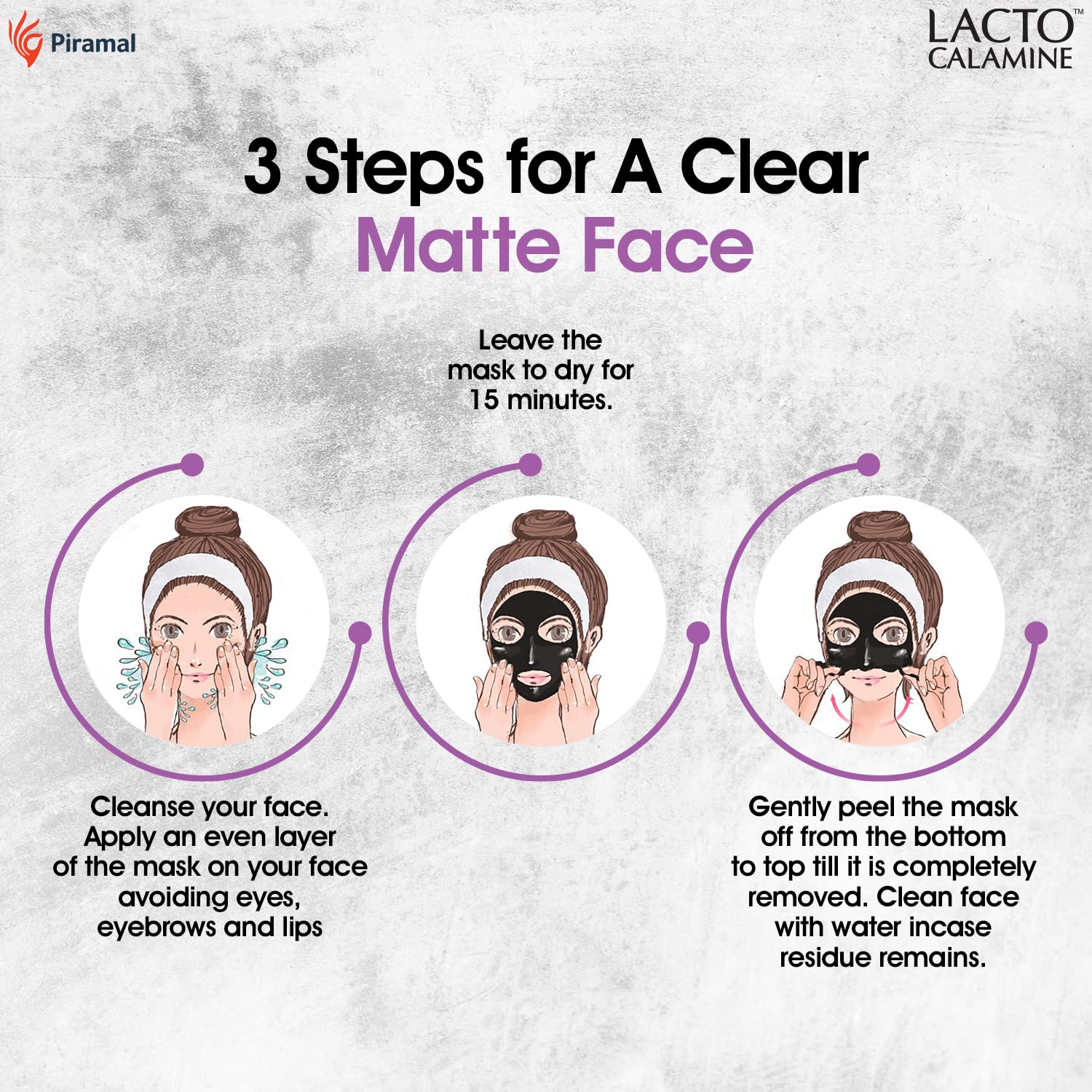 Lacto Calamine Face Peel Off Mask | Activate Charcoal & Vitamin E - Image 4