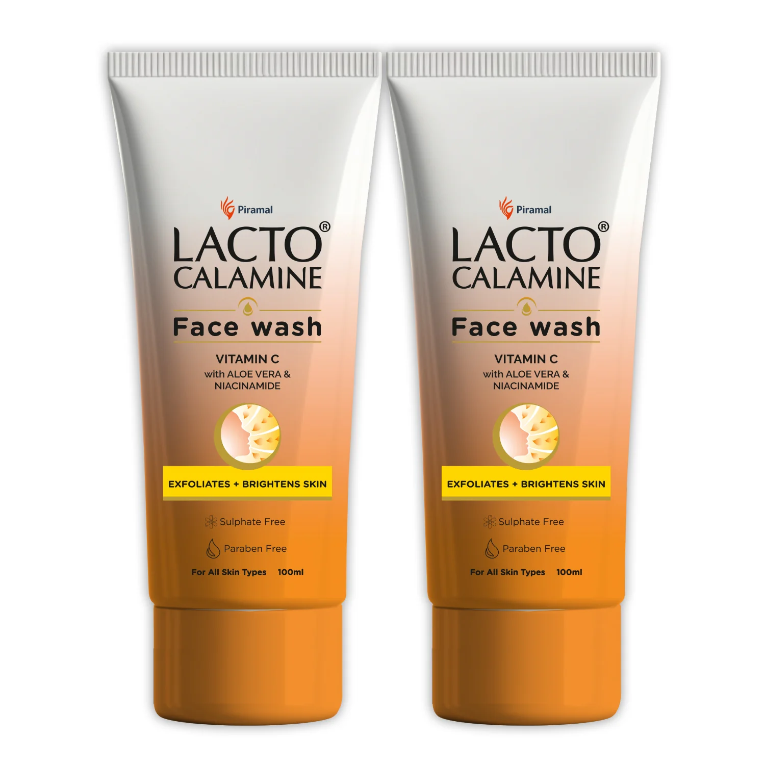 Lacto Calamine Vitamin C face wash with Aloe Vera & Niacinamide for bright and glowing skin | Exfoliates skin, reduces pigmentation, No parabens, no sulphates – (100 ml ), Orange - Image 9