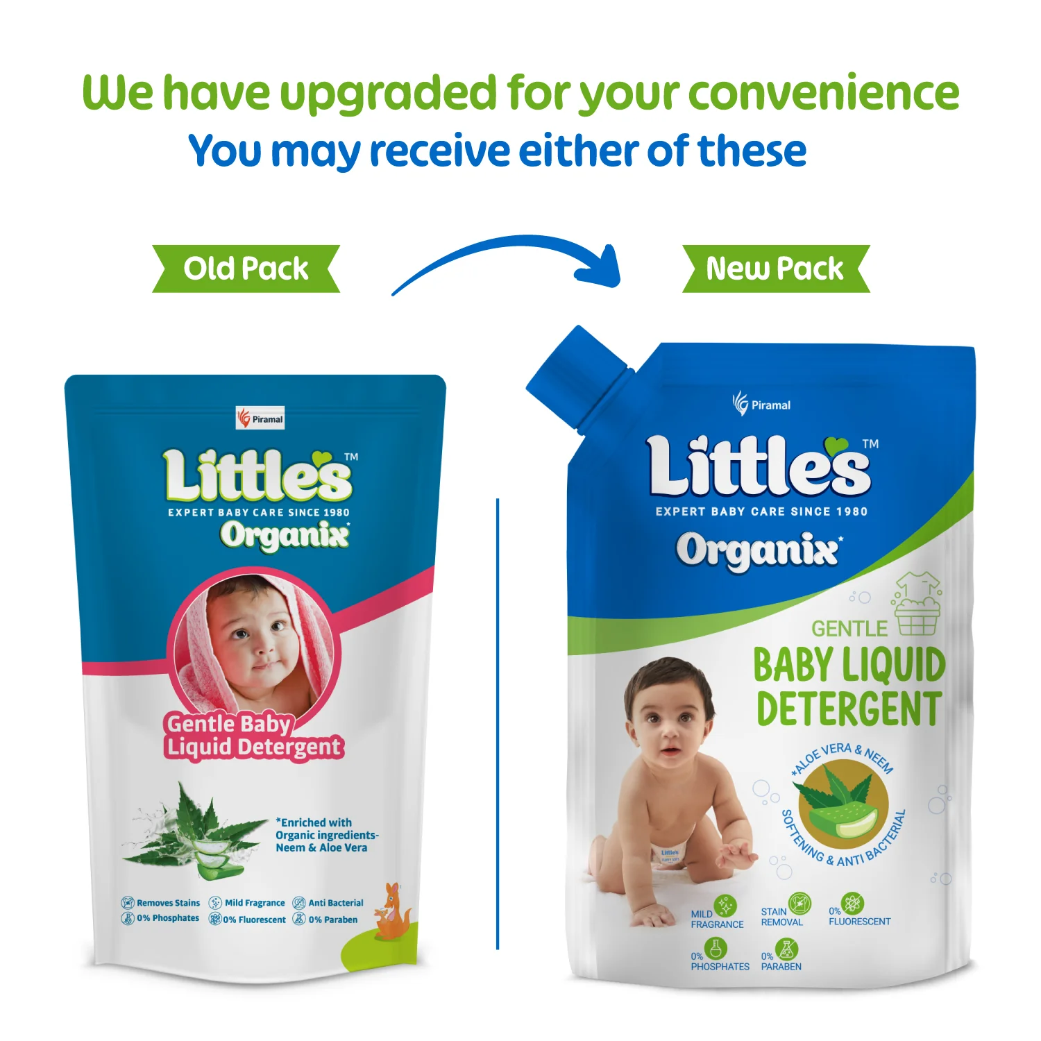 Little's Organix Gentle Baby Liquid Detergent | Enriched with Aloe Vera and Neem extracts | Free from Parabens, Phosphates, Brighteners & Bleach - 1L - Image 7
